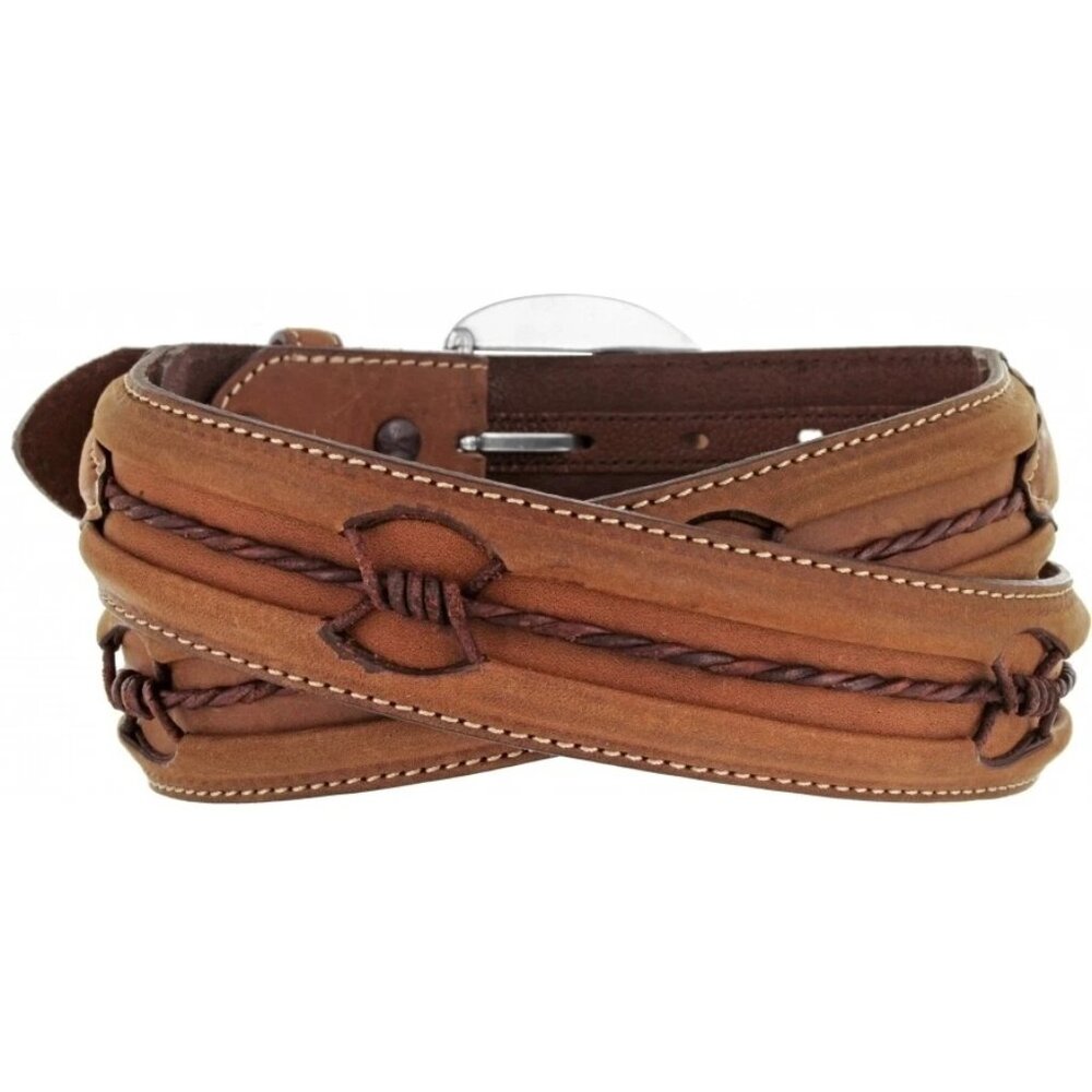 Justin Men's Fenced In Leather Belt View 2